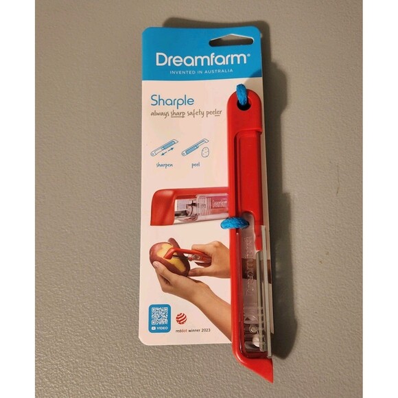 Dreamfarm Red ABS Plastic/Stainless Steel Sharple Safety Peeler Self Sharpening - Picture 1 of 7